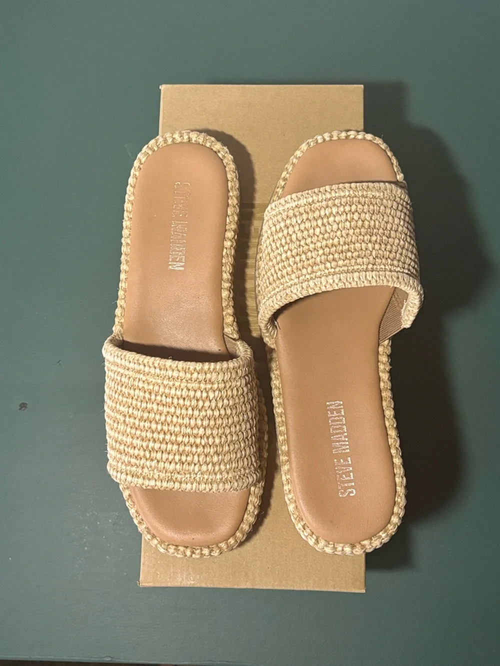 Steve Madden Boardwalk Raffia Slide Sandals